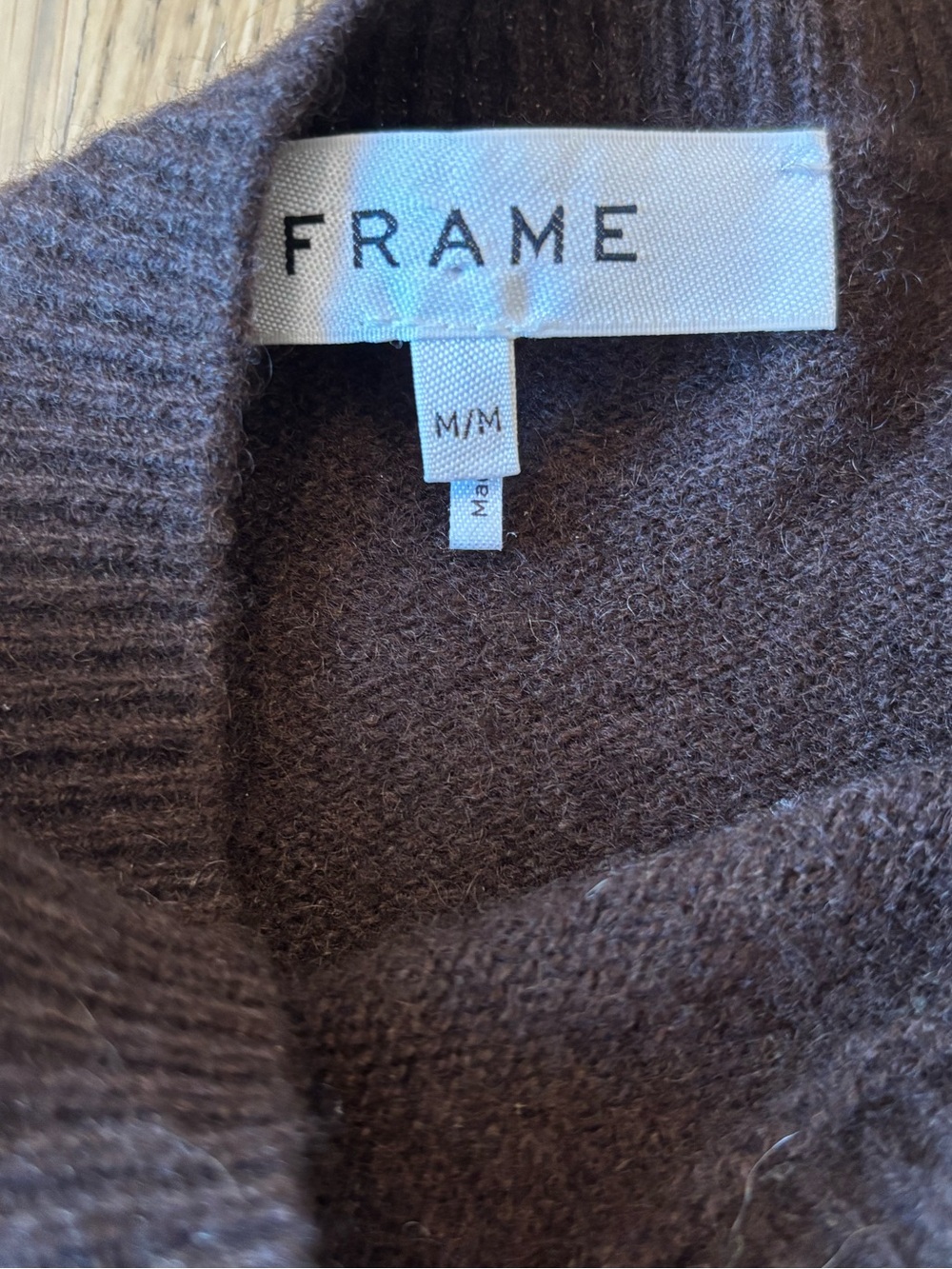 Women’s Puff-Sleeve Crewneck Sweater - Dark Brown by FRAME - Picture 6 of 7